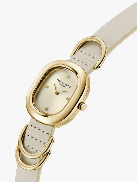 rag & bone Rory Watch, 25mm Gold Case with leather strap main image 3